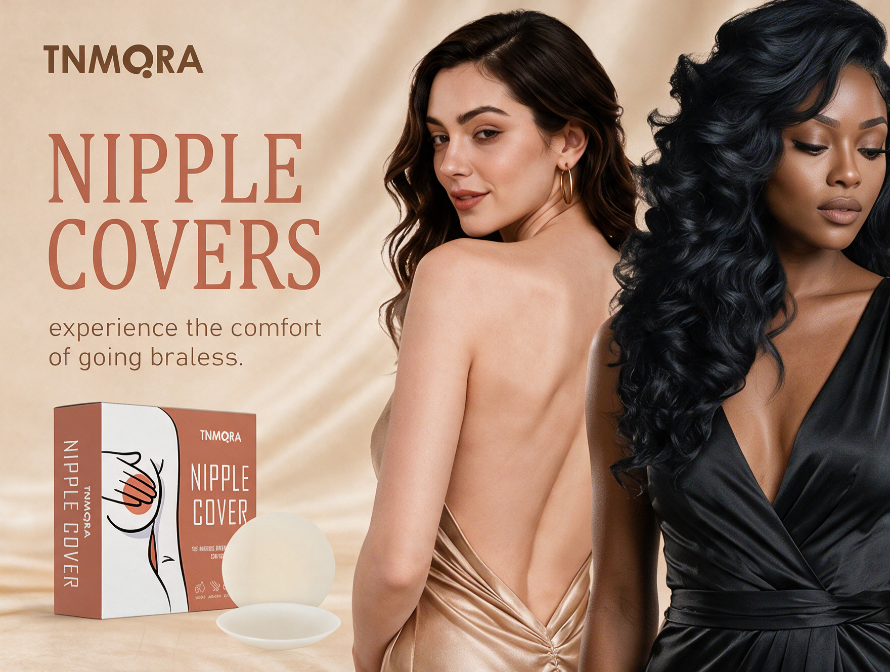 TNMORA nipple covers and evening dress models